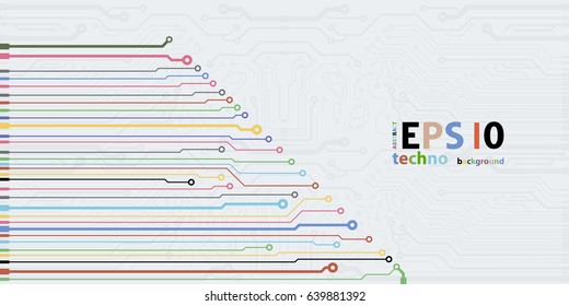 Vector flat circuit board illustration