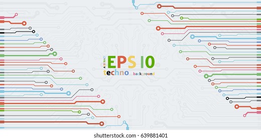 Vector flat circuit board illustration