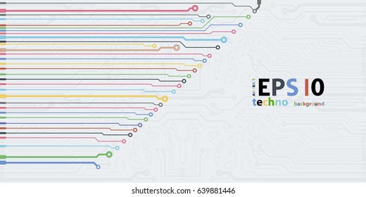 Vector flat circuit board illustration