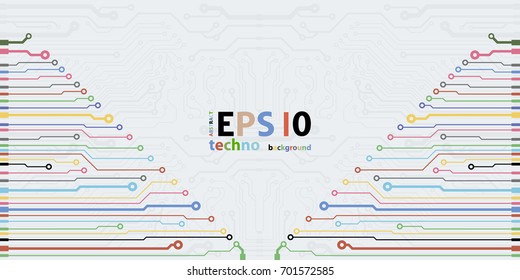 Vector flat circuit board illustration