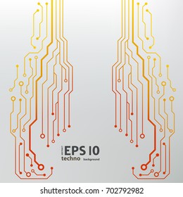 Vector flat circuit board illustration. Vector microchip background