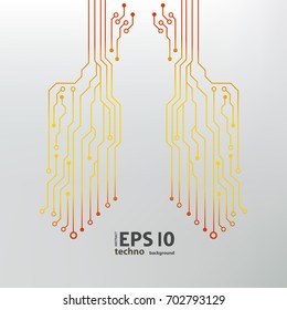 Vector flat circuit board illustration. Vector microchip background