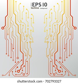 Vector flat circuit board illustration. Vector microchip background