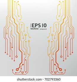 Vector flat circuit board illustration. Vector microchip background