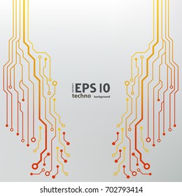 Vector flat circuit board illustration. Vector microchip background