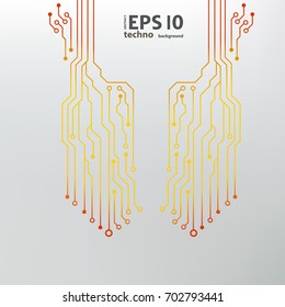 Vector flat circuit board illustration. Vector microchip background