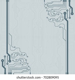 Vector flat circuit board illustration. Vector microchip background