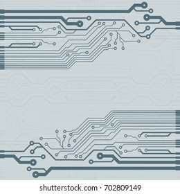 Vector flat circuit board illustration. Vector microchip background