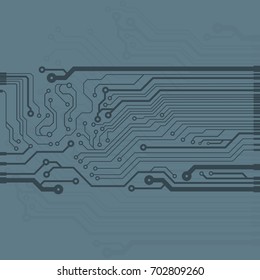 Vector flat circuit board illustration. Vector microchip background