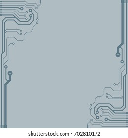 Vector flat circuit board illustration. Vector microchip background
