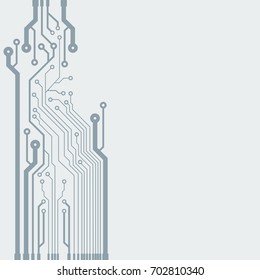 Vector flat circuit board illustration. Vector microchip background