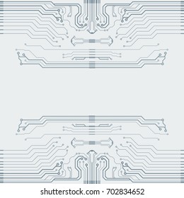 Vector flat circuit board illustration. Vector microchip background