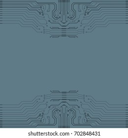 Vector flat circuit board illustration. Vector microchip background