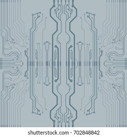 Vector flat circuit board illustration. Vector microchip background