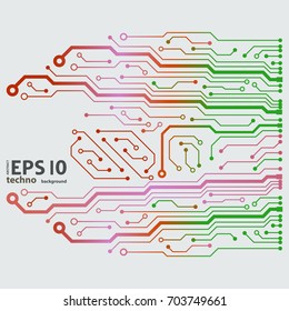 Vector flat circuit board illustration