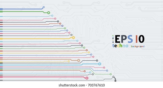 Vector flat circuit board illustration