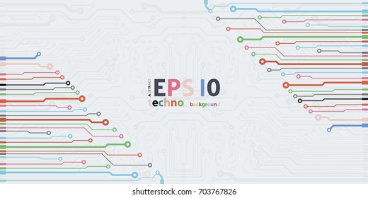 Vector flat circuit board illustration