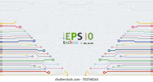 Vector flat circuit board illustration