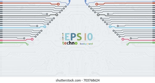 Vector flat circuit board illustration