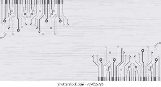 Vector flat circuit board illustration. Vector microchip background