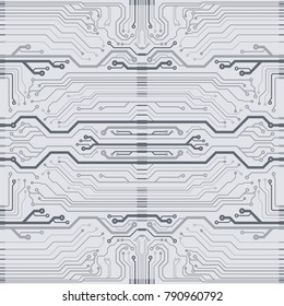 Vector flat circuit board illustration. Vector microchip background