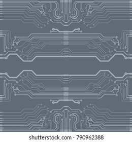 Vector flat circuit board illustration. Vector microchip background