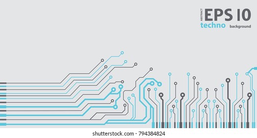 Vector flat circuit board illustration. Vector microchip background
