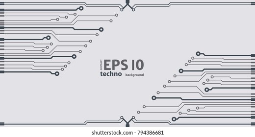 Vector flat circuit board illustration. Vector microchip background