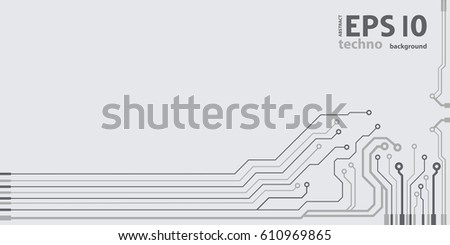 Vector flat circuit board illustration. Vector microchip background