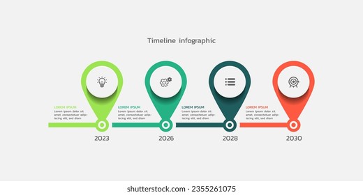 Infografik der Geschäftszeitachse eines Vektorkreises