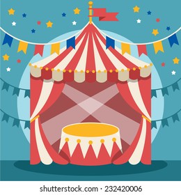 Vector flat circus illustration