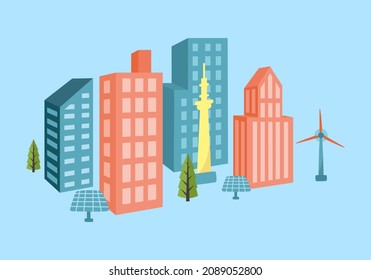 concepto de ilustración de ciudad plana vectorial
