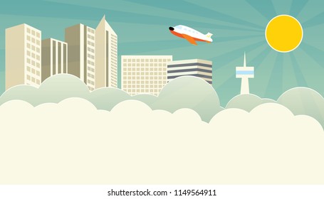 vector flat city skyline modern style illustration. vector big city