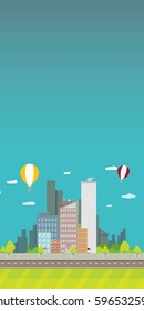 vector flat city skyline modern style vertical illustration. vector big city. real estate graphic banner concept