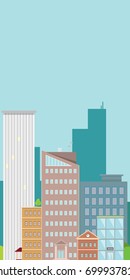 vector flat city skyline modern style vertical illustration. vector big city. real estate graphic banner concept