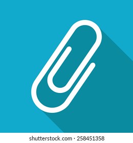 Vector flat clip icon isolated on blue background. Eps10 