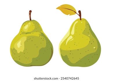 Vector flat clipart. Sweet pear in realistic style. Easy to change colors.