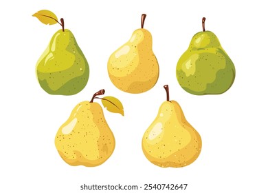 Vector Clipart plano. Dulce pera en estilo realista. Fácil de cambiar los colores.