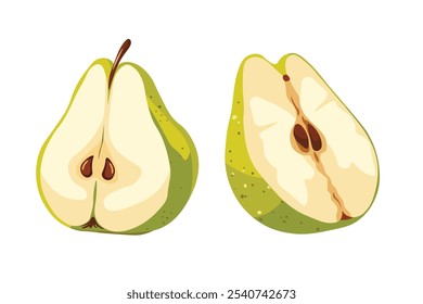Vector Clipart plano. Dulce pera en estilo realista. Fácil de cambiar los colores.