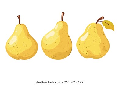Vector flat clipart. Sweet pear in realistic style. Easy to change colors.