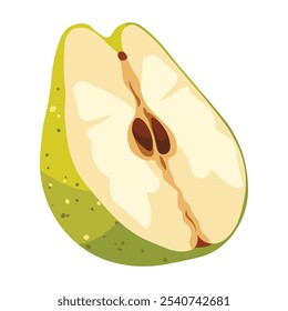 Vektor flacher Clipart. Süße Birne im realistischen Stil. Leicht zu wechselnde Farben.