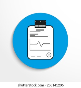 Vector flat clipboard icon illustration.