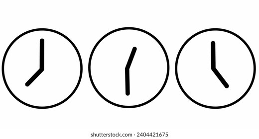 Vector flat clock icon. Design clock icon logo