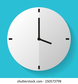 Vector flat clock icon. Material design