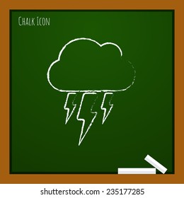 Vector flat cloud flash icon  isolated outline. Eps10