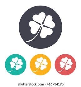Vector flat clover icon with set of 3 colors  