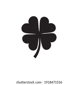 Vector flat clover shamrock isolated on green background