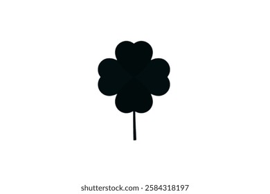 Vector flat clover shamrock isolated on green background Vector flat black Irish shamrock clover isolated on white background Black clover leaf icon. Vector illustration