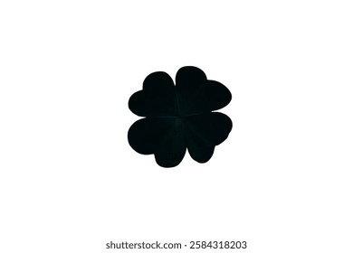 Vector flat clover shamrock isolated on green background Vector flat black Irish shamrock clover isolated on white background Black clover leaf icon. Vector illustration