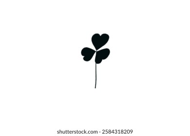 Vector flat clover shamrock isolated on green background Vector flat black Irish shamrock clover isolated on white background Black clover leaf icon. Vector illustration